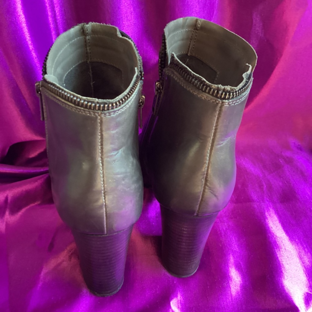 Diba Leather Peep Toe Zipper Bootie - Picture 5 of 9